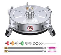 NONDK Limpiador de Superficies con Hidrolavadora de 14 Pulgadas, 4500 PSI, con Carcasa de Acero Inoxidable de Industrial 304, Enchufe Rápido de 1/4 de Pulgada