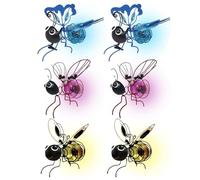 NONDK Luces Solares de Simulación de Abejas, Linterna LED Colgante para Exteriores con Forma de Abeja para Decoración de Jardín, Luz Antiinsectos (6 Unidades)