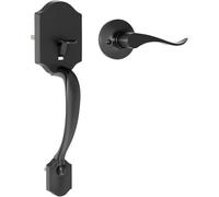 NONDK Manijas de Puerta Exteriores, Manija de Puerta Delantera Negra Sin Cerradura, Palanca de Paso, Manija de Entrada Reversible para Izquierda y Derecha