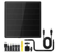 NONDK Panel Solar D5 5W para Cámara de Seguridad Timbre IP66 A Prueba de Agua Cargador de Batería