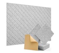 NONDK Paquete de 12 Paneles Acústicos con Autoadhesivos, Paneles de Espuma A Prueba de Sonido de 12x12x0,4 Pulgadas, Azulejos Absorbentes de Sonido para Grises