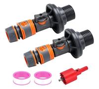 NONDK Paquete de 2 Conectores de Barril de Agua 3/4" Válvula Recta para Tanque de Agua Adaptador de Conector Rápido para Manguera de Jardín Niple Conector de Parada Rápida