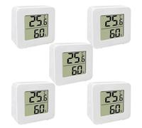 NONDK Paquete de 5 Mini Pantalla LCD Digital, Medidor de Temperatura y Humedad, Sensor Montado en la Pared, Herramientas de MedicióN del Clima para Interiores