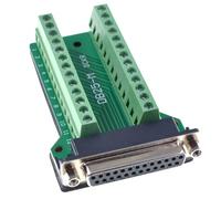 NONDK Placa PCB de Desagregación de Conector Hembra DB25 con Terminales de 2, Conector Hembra DB25.