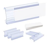 NONDK Soporte Etiquetas de Estante de Alambre, Paquete 30 Clips de Etiquetas Estante de Alambre de PláStico con Papel de Etiqueta Soporte de Etiquetas de Estante de Alambre ExtraíBle