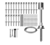 NONDK Trellis de Alambre para Plantas Trepadoras Al Aire Libre, Kit de Trellis de Alambre de Pared de 20 Conjunto con Cable de Acero Inoxidable de 5/64"(2mm) X 98ft