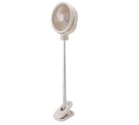 NONDK Ventilador de Escritorio con Clip, Ventilador de Piso Telescópico Portátil, 4 Velocidades con Luz LED, Ventilador de Escritorio Oscilante con Clip, Recargable por USB