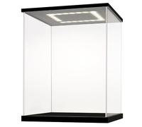 Nonemey Acryl Vitrine Met twee soorten verlichting para Speelgoed, Antipolvo Expositor Metacrilato Caja Organizadora para Modelos, Vitrina para Colecciones(Negro, 60*30*20 cm)