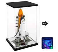 Nonemey Acryl Vitrine Met twee soorten verlichting para Speelgoed, Antipolvo Expositor Metacrilato Caja Organizadora para Modelos, Vitrina para Colecciones(Negro, 25*25*35 cm)