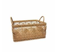NonMiFyR Cesta Impermeable Organizadora Caja, Cesta De Almacenamiento De Plástico Trenzado Grande 40 Cm De Largo X 30 Cm De Ancho X 20 Cm De Alto + 7.5 Cm