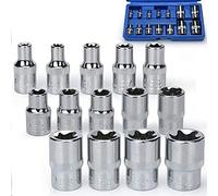 Noosverl - Juego de 14 tuercas Torx, herramienta de enchufes, extractor hembra tipo E de 1/4 pulgadas, 1/2 pulgadas, 3/8 pulgadas (E4-E24)
