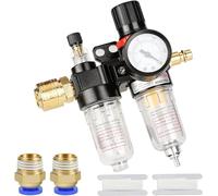 Noosverl Separador de agua reductor de presión, Regulador de aire comprimido de 1/4 pulgadas, Filtro Agua para Aire Comprimido for Compressor de agua de aire comprimido
