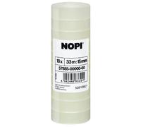 NOPI - Lámina adhesiva transparente, 10 rollos, 33 m x 15 mm