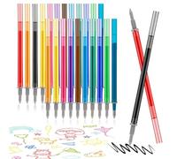 NOPVUFA 24 Piezas Recambios Compatibles con Legami y Bolígrafos Punta 0,7 mm Altura 13 cm Bolígrafos Gel Borrables Multicolor Set de Recambios