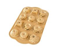 Nordic Ware Molde de horno Bundt Charms – Aluminio fundido 3D, dorado – 0,28 L
