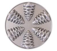 Nordic Ware – Molde para tartas Evergreen – Aluminio fundido, mini pasteles – Plateado – EE. UU.