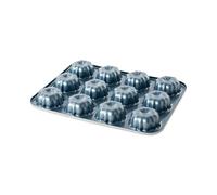 Nordic Ware Formed Mini Bundt, 12 cavidades Cupcake, color azul crepúsculo