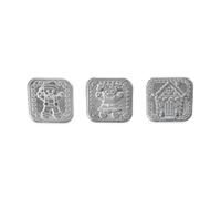 Nordic Ware Juego de 3 sellos para galletas de jengibre con asas de madera