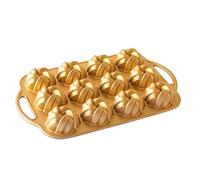 Nordic Ware Molde de aluminio fundido trenzado con patrón trenzado, color dorado