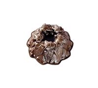 Nordic Ware Molde de hojas de cosecha, aluminio fundido original, lata Bundt con patrón de hojas, molde para tartas fabricado en los Estados Unidos, color: bronce, capacidad para 9 tazas