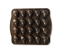 Nordic Ware Molde para bitelets de calavera, lata de aluminio fundido, molde para pastel Bundt con patrón de calavera, molde de pastel premium fabricado en los Estados Unidos, color: bronce
