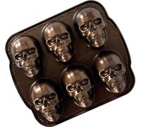 Nordic Ware - Molde para cupcakes con forma de calavera de Halloween