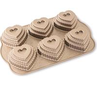 NORDIC WARE - Molde para mini pasteles con forma de corazón, diseño escalonado, modelo NW 90937, número de artículo 11172909374