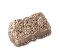 Nordic Ware Molde para tartas con diseño de flores silvestres, bandeja de repostería de aluminio con motivos florales, antiadherente, fabricado en EE. UU., color: toffee