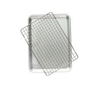 Nordic Ware Naturals quarter sheet bandeja de horno con rejilla Plata