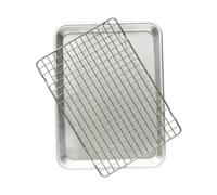 Nordic Ware Naturals quarter sheet bandeja de horno con rejilla Plata
