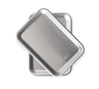Nordic Ware pack de 2 bandejas para servir hamburguesas, bandejas de aluminio para servir o cocinar, bandeja para servir fabricada en EE. UU., color: natural