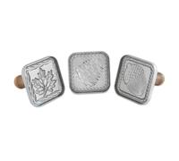 Nordic Ware Springerle - Juego de 3 sellos para galletas, con asas de madera