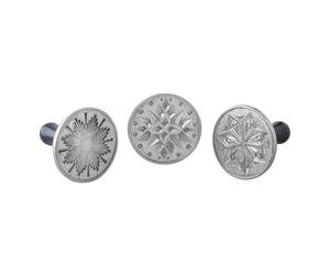 Nordic Ware Starry Night - Juego de 3 sellos de galletas de aluminio fundido resistente, juego de prensa de galletas fabricado en los Estados Unidos, juego de prensa de galletas resistente y duradero,