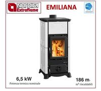 NORDICA EMILIANA.165 3009221 ESTUFA DE LEÑA MAIOLICA BLANCA 6,5 kW 186 m3 CE