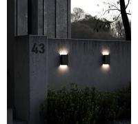 Nordlux Aplique LED de exterior Fold, 15 x 21 cm, negro