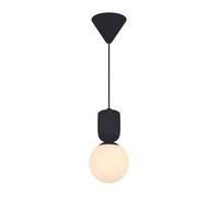 Nordlux Lámpara colgante Sadie, negra, Ø 15 cm, vidrio/cerámica