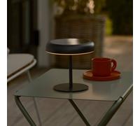 Nordlux Lámpara de mesa LED solar con batería Elmer, negra, de metal, IP44 EC:EPREL:2117698