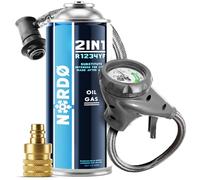 Nordo - Gas refrigerante R1234yf con aceite, manguera y adaptador YF - Recarga de aire acondicionado para automóvil - 1x 235 g - ECO