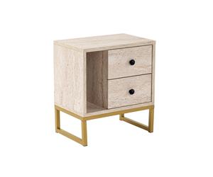 Nordure Mesilla de Noche Glimmer Travertino y Oro