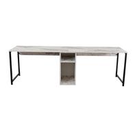 Nordure Twin Study Desk - Freesia Marble, Black