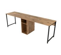 Nordure Twin Study Desk - Pino Atlántico, Negro