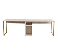 Nordure Twin Study Desk Travertino y Oro