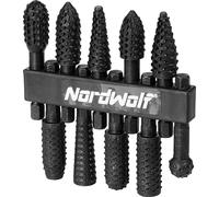 NordWolf Juego de 10 limas giratorias para tallar madera con vástago hexagonal de 1/4 pulgadas para desbarbar, dar forma y ranurar madera