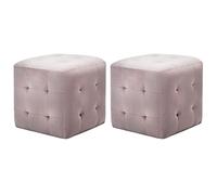 Norheim Puf 2 unidades, color rosa, 30 x 30 x 30 cm, tela de terciopelo