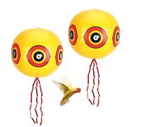 Norhogo 2 globos espantapájaros Birdless Balloon Set, amarillo | Bolardos para pájaros, ahuyenta palomas, antipalomas, repelente de palomas, bolardos para palomas con cuerda