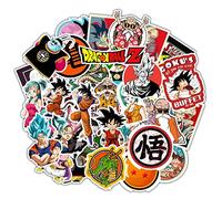 Norinoya 50 calcomanías de anime Dradon Ball, calcomanías para laptop, monopatín, calcomanías de casco, calcomanías de decoración de refrigerador para suministros de fiesta (Dradon Ball)