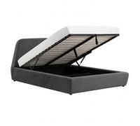 Norka Cama Con Canapé Abatible - 140 X 190 Cm - Terciopelo Gris