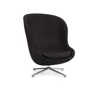 Normann Copenhagen Butaca Hyg Cuero ultra 41580 antracit. pie giratorio de aluminio