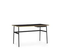 Normann Copenhagen Escritorio Journal Laminado negro. patas de acero negras y cajón