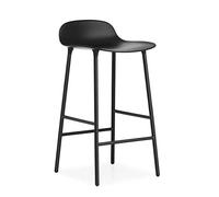 Normann Copenhagen Form - Silla de Bar (Acero, plástico, 77 cm), Color Negro